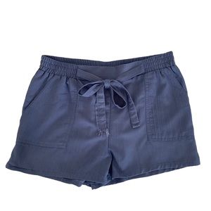 Joe B. Shorts Paper Bag Tie Front Deep Pockets Lightweight Rayon Blue Women M